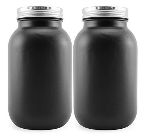 Darware Black Chalkboard Mason Jars; Decorative Black-Coated Blackboard Surface Glass Jars for Arts and Crafts, Gifts, and Rustic Home Decor