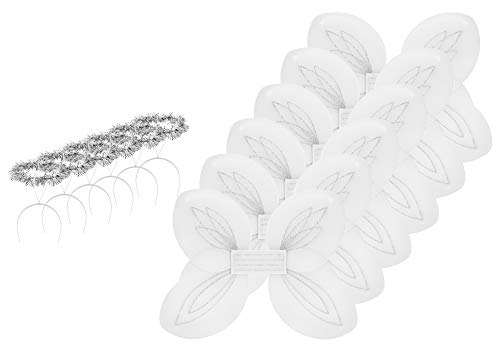 Christmas Angel Wings and Halos Sets (6-Pack)