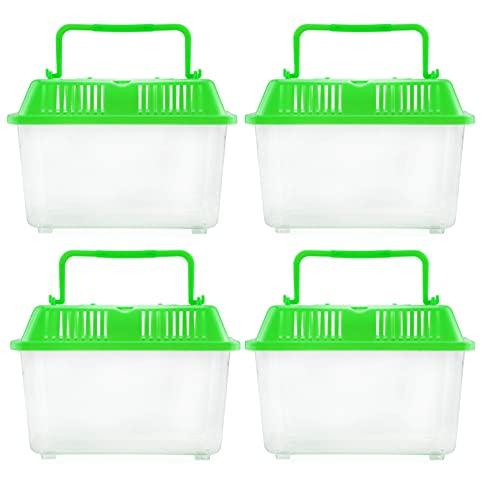 Darware Mini Plastic Terrariums (4-Pack); Tiny Portable Cages for Bug and Reptile Collecting