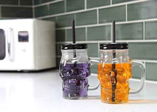 Skull Mason Jar Mugs (Set of 4)