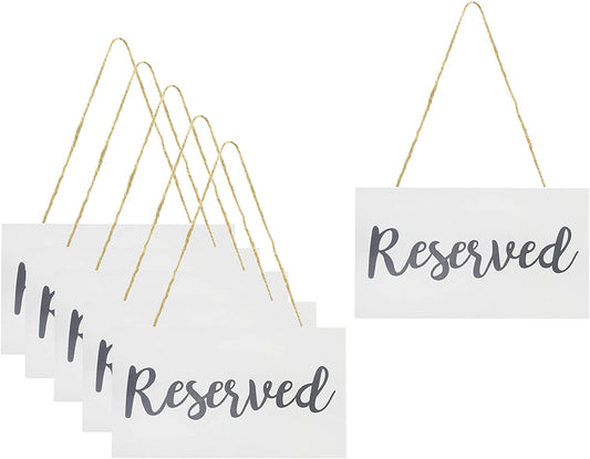 Hanging Wooden Reserved Signs (6-Pack)
