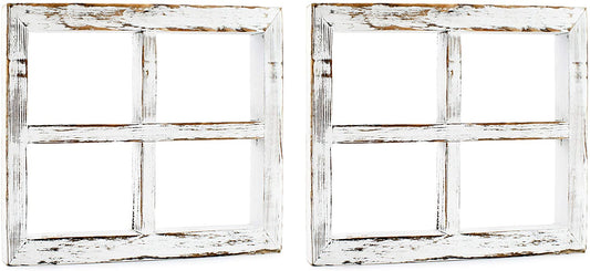 Rustic Window Wood Frames (2-Pack, 11 x 16 Inch, White)