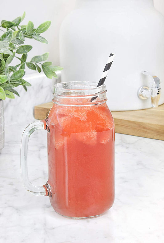 Mason Jar Mugs with Handles (24oz, 4-Pack)