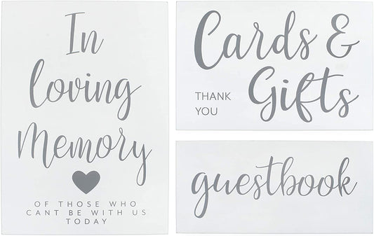 Wooden Wedding Reception Signs (Set of 3)