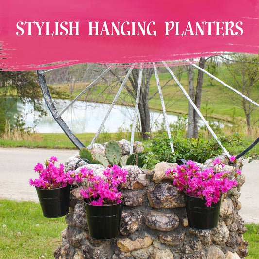 Hanging Flower Pots (Black, 5-Pack)