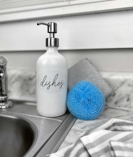 16oz White Glass Soap Dispensers (2-Pack)