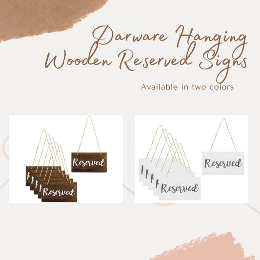 Hanging Wooden Reserved Signs (6-Pack)